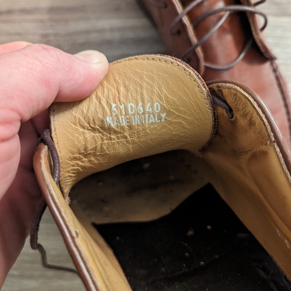 Vintage Italian leather moc toe dress shoes 11 A